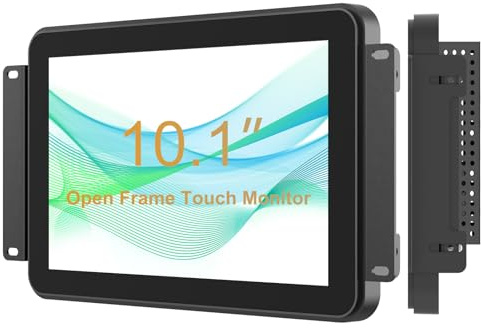 Senisway 10.1 Inch Open Frame Touch Monitor Surface is IP65 Waterproof 1280 x 800 at 60Hz TFT LCD IK08 10 Finger Capacitive Touch Industrial Open Frame Monitor