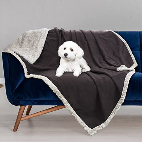 Kritter Planet Hundedecke Wasserdicht,Wasserdichte Decke für Sofa 150x200cm | Waschbare Kuscheldecke, Tagesdecke‑Schutz für Hunde & Katzen, Bett, Auto und Outdoor,Braun/Taupe