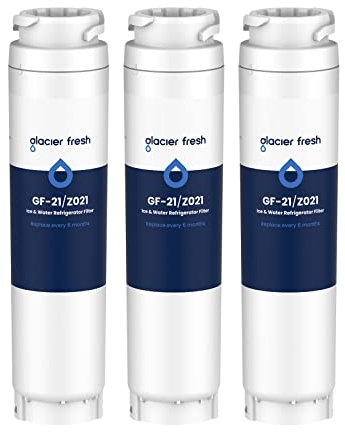 GLACIER FRESH Ultra Clarity 9000194412 Fridge Water Filter Compatible with Siemens Bosch Ultra Clarity Water Filter 9000194412 644845 00740560 REPLFLTR10, Haier Miele 0060820860 0060218743 (3)