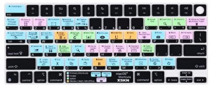 XSKN macOS Shortcut US Version - Funda de silicona para teclado para MacBook Air 2022, 2023, 2024, 2025, 13.6, 15.3 pulgadas, M2, M3, M4, chip con Touch ID A2681, A3113, A3240, A2941, A3114 y A3241