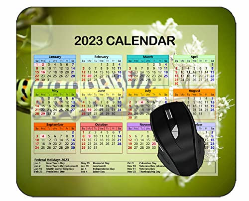 YENDOSTEEN Mauspad 2024 Kalender,Caterpillar Grass Flowers White Anti-Rutsch-Gummibasis Mousepad PAD#467 300 * 250 * 3 mm