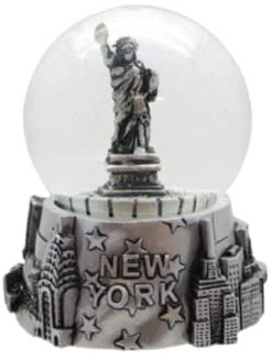 New York Schneekugel mit Freiheitsstatue, silberfarben