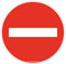 AUA SIGNALETIQUE - Panneau De Signalisation Circulaire en PVC 1.5 mm (Ø 170 mm, Sens Interdit)