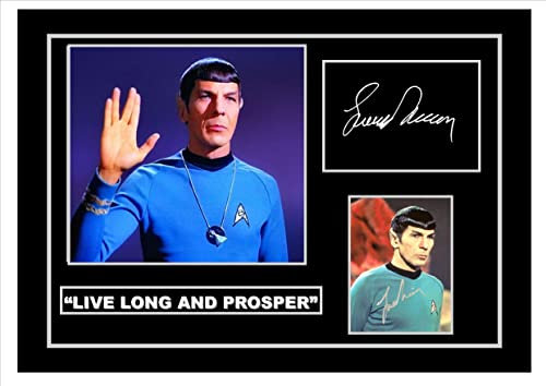 Star Trek Leonard Nimoy Spock, signiert/signierter Druck (nur A4-Druck)