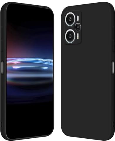 RankOne Coque pour POCO F5 (6.67 inches) Étui en Silicone TPU Souple - Noir