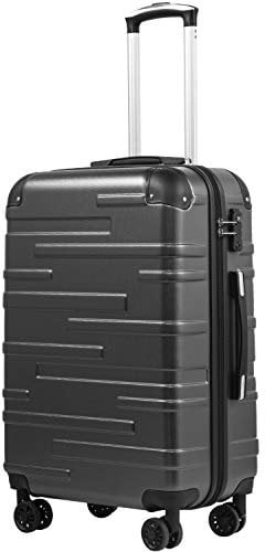 COOLIFE Hartschalen-Koffer Rollkoffer Reisekoffer Vergrößerbares Gepäck (Nur Großer Koffer Erweiterbar) ABS Material mit TSA-Schloss und 4 Rollen