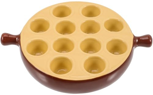 Homoyoyo Plat À Escargots En Céramique - Assiette À Escargots 12 Trous Avec Poignées Ergonomiques Idéale Pour La Cuisine Et Les Dîners