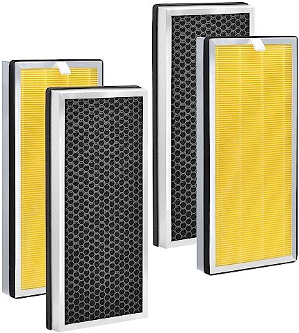 [Pet Allergy Remover] H13 HEPA Filter Compatible with Medify MA-40 Replacement Filter, 3-in-1 Composite MA 40 Air Puri-fier Filter Replacement with H13 True HEPA, Pre-Filter and Carbon Filter, 4-Pack