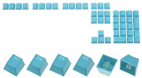 sourcing map 42 Key PBT Keycap Set OEM Profile Backlit Double Shot 60% for Keys Mechanical Keyboard Layout, Blue