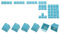 sourcing map 42 Key PBT Keycap Set OEM Profile Backlit Double Shot 60% for Keys Mechanical Keyboard Layout, Blue