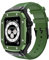 OPKDE Kit di modifica per cinturino Apple Watch da 44 mm, 45 mm, 42 mm, cinturino in silicone + cassa in acciaio inox, 44mm, agata