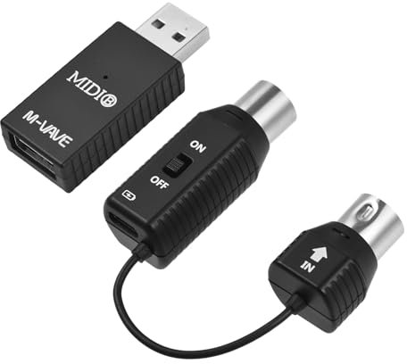 YIWENG Sistema MIDI,MS1 Mini sistema di trasmissione wireless Sistema MIDI Adattatore wireless MIDI Supporto Plug and Play per dispositivi con interfaccia MIDI