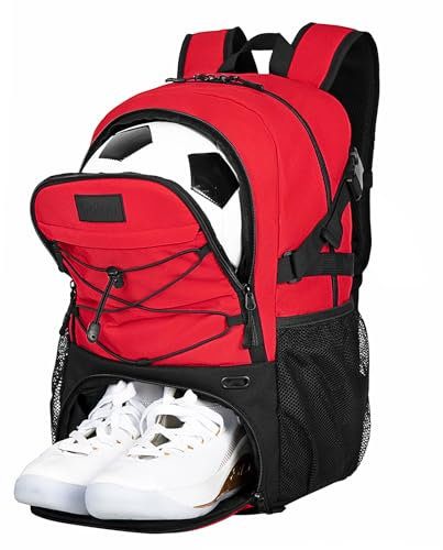 Goloni Fußball-Rucksack, Basketball-Rucksack mit Ballfach und Schuhfach, Rucksack für Basketball, Fußball