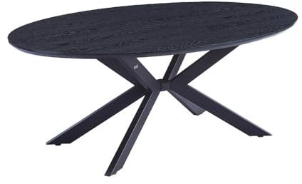 Home Deluxe Esstisch Oval AVENTIS inkl. Sternfuß - 200 x 120 cm Dark Oak |Küchentisch, Esszimmer, Esszimmertisch