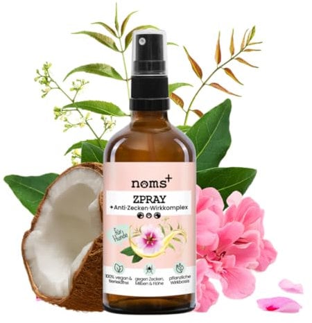 Noms+ Zpray Zeckenmittel für Hunde Jahresvorrat | Spray mit pflanzenbasierten Wirkstoffen & Saltidin | gegen Zecken, Milben, Flöhe, Sandmücken