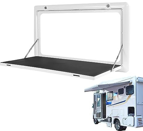 RV-Klapptisch,an der Wand montierter Klappschreibtisch zum Sparen Kleiner Räume,RV-Klapp-Picknicktisch,mit abschließbarem Tisch für Wohnwagen und Wohnmobile (Farbe:Weiß A)