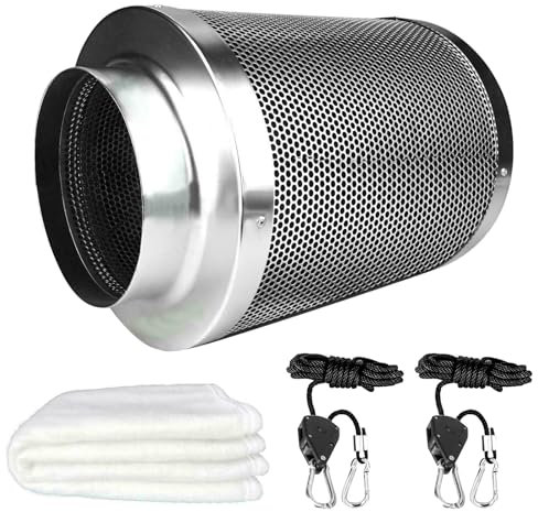 jackfru Filtro ai carboni attivi, filtro ai carboni attivi, 10 cm, filtro per aria di scarico, filtro ai carboni attivi, set di forbici per ventilatore in linea