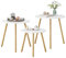 fevarbord Couchtisch 3er Set Beistelltisch rund Wohnzimmertisch aus Holz und Bambus Sofatisch Kaffeetisch Kleiner Tisch für Wohnzimmer Weiß