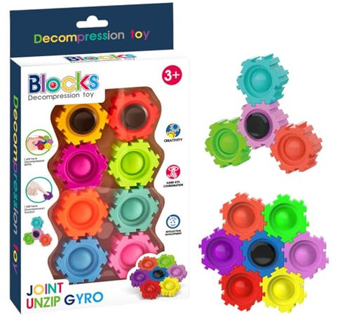 Juguetes sensoriales – Dispositivos sensoriales giratorios, Gadgets Fidget Antiestrés, Herramientas Fidget Portátiles | Gadget Fidget Divertido de Montar Portátil, Juguetes sensoriales educativos para