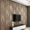 Beswitory Brown Wallpaper Modern Minimalist 3D Yellow Wave Wallpaper for Living Room Bedroom TV Backdrop Kitchen, Feature Long Wave Stripe Geometric Pattern
