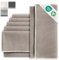 MIQIO® Design Stoffservietten mit edler Ziernaht I 6er Set Leinenservietten I 45x45 cm I Stoff-Servietten aus 55% Leinen und 45% Baumwolle I European Flax, GOTS und Ökotex Zertifiziert I Natur