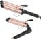 Mistcado 3 Barrel Hair Curler, 25mm Ceramic Tourmaline Hair Curling Iron Waver Wand with LCD Temperature Display, Fast Heating Foldable Crimpers for Travel (Gold)