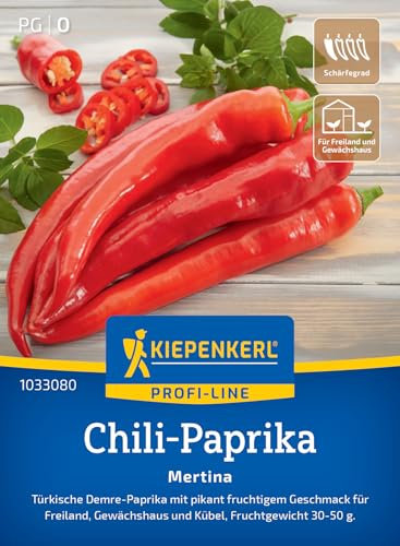 Kiepenkerl Profi-Line Chili-Paprikasamen Mertina 1033080 - Türkische Demre Paprika - pikant fruchtig - Paprika Pflanzen, Samen, Gemüsepflanzen, Saatgut