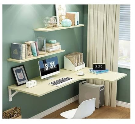USMGWPBN An der Wand montierter Klapptisch mit Stuhl, kompakter Computertisch, Notebooktisch, Esstisch, Größe A3 (120 x 60 x 40)