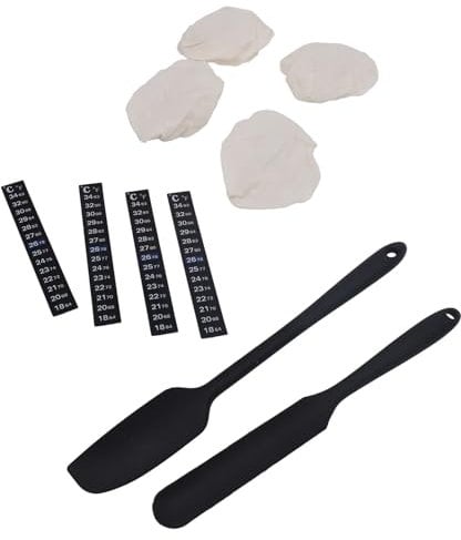 Sauerteig-Starter-Set mit Thermometerstreifen und Stoffbezug – Effizientes Brotbackzubehör für 3–4-Zoll-Gläser