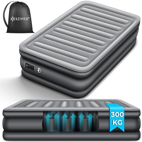 KESSER® Aufblasbare Matratze Luftbett Selbstaufblasend Gästebett mit eingebauter elektrischer Pumpe, Luftmatratze für Camping oder Heimgebrauch Mit Tasche, geeignet für 1 Person - 203 x 95 x 51cm