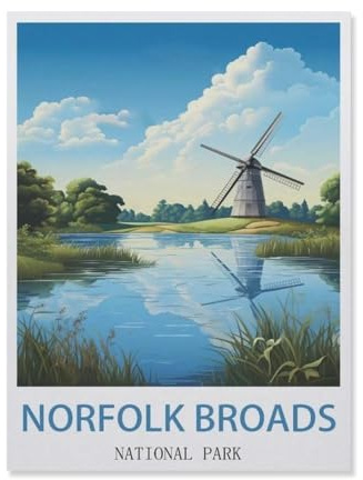 1000 Piece Jigsaw Puzzle，Norfolk Broads National Park ， Windmill，Adults Children Wood Toy Educational Game（75x50cm）-DV3