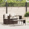 Iiaky 3-TLG. Garten-Essgruppe mit Kissen GartenmöBel TerrassenmöBel Garten Sitzgruppe Essgruppe Garten MöBel Set Braun Poly Rattan