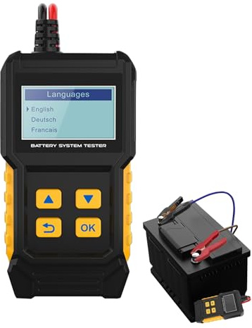 Gkumgwo Testeur de batterie de voiture, testeur de tension de charge intelligent compact pour moto, bateau, voiture