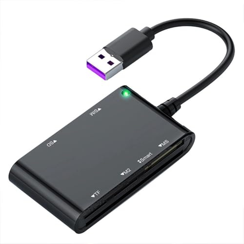 Jooehyer USB 3.0 Multi Card Reader 6 in 1 Smart/MS/M2/TF/SIM/SD Picture Card Reader USB3.0 Card Reader