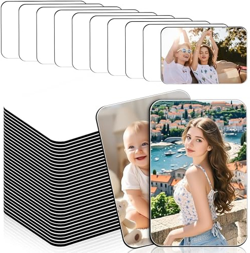 50 Stück Sublimations Magnet Rohlinge, 5.5×7.5cm Blanko Kühlschrank Magnete, DIY Dekorative Quadratische Magnete Selbst Gestalten, Magnetisch Aufkleber für Whiteboard Büro Wand Tür Dekorativ