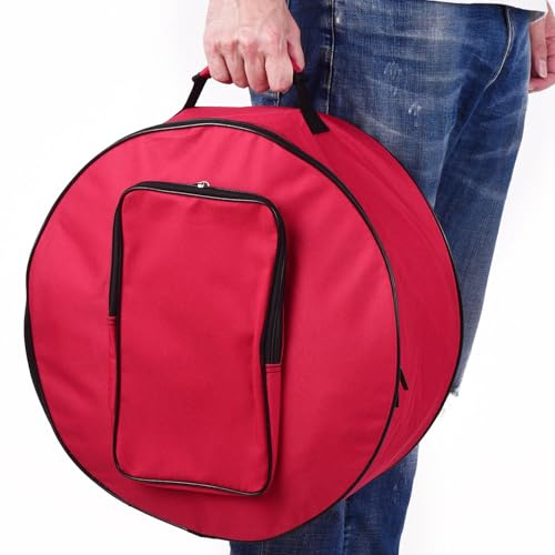 XUXHOU Kompakter Snare-Drum-Rucksack, Robuster, Wasserdichter Snare-Drum-Rucksack für 14-Zoll-Snare-Drum mit Schultergurten, Schwarz (Rot)