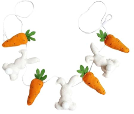 QUXVUIS Feiern Sie stilvoll mit farbenfroher Osterdekoration aus Filz: Wandbehang, Fotohintergrund, Osterbanner, Küchenhasen Karotten Dekoration.