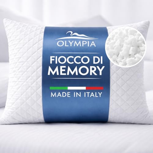 Olympia Wolke Kopfkissen aus Memory-Schaum, Kasanova Premium-Schaum, ergonomisches und atmungsaktives Nackenkissen, Kissen zum Schlafen in allen Positionen, starr und weich (Einzelbett, flach)