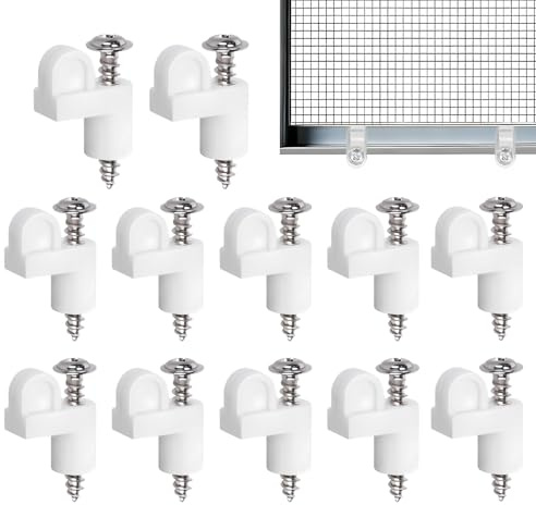 Attaches De Fixation Pour Moustiquaire,9,5 mm Matériel De Maintien,12 Pièces Pour La Fixation Du Cadre De Moustiquaire - Pour Maison Salon Chambre Atelier Garage Bureau Cuisine Salle De Bain