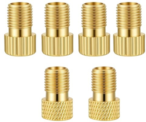 Adaptateur pour Valve française, 6 pièce, Embout Pompe Velo, Adaptateur Presta vers Schrader, Accessoires pour Pompe à vélo et Pompe à air, Deux modèles