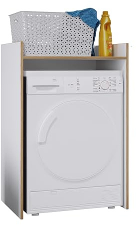 VCM Waschmaschinenschrank mit Ablagefläche, Maße Überbauschrank ca. H. 100 x B. 67 x T. 48 cm, Waschmaschinenregal für Bad und Waschküche, Waschmaschinenüberbauschrank- Rislo L
