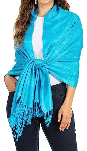 Sakkas 70 X 28 Paisley Self-Design Schal/Wrap/Stole - Türkis