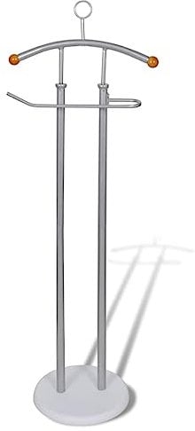 vidaXL Support Valet pour Manteaux Chemises Cadre en Métal, Valet de Nuit, Porte-vêtement, Valet pour Vêtement, Penderie de Chambre à Coucher
