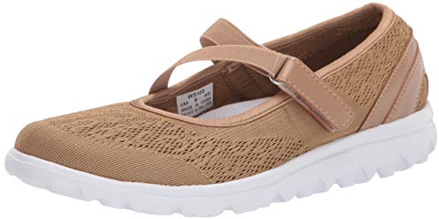 Propét Women's TravelActiv Mary Jane Style Lightweight Breathable Walking Shoes, Honey, 7 X-Wide