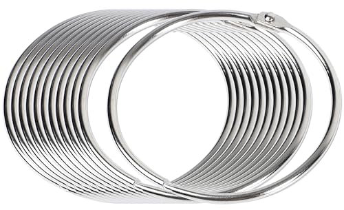 sourcing map 12 Pcs Schlüsselringe Metall Buch Loose Leaf Binder Scharnier Snap Ring für Handwerk 80 mm Inner Dia