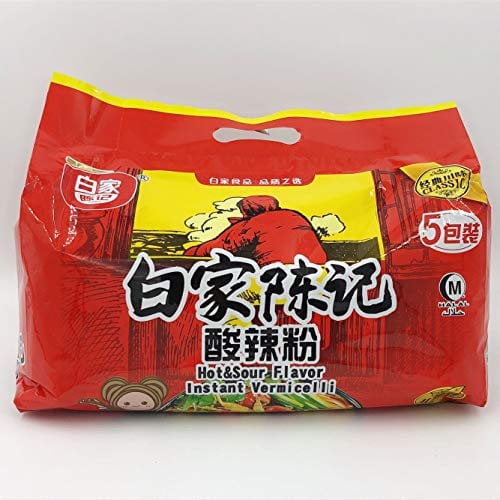 Chinese Instant sweet potato noodle , hot and sour flavour . 5 pack .