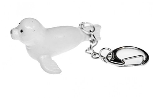 Miniblings Robbe Seerobbe Schlüsselanhänger - Handmade Modeschmuck I Anhänger Schlüsselring Schlüsselband Keyring - Robbe Seerobbe