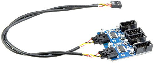 9pin USB Header Male 1 to 4 Female Extension Cable Card Desktop 9-Pin USB HUB USB 2.0 9 pin Connector Adapter Port Multilier