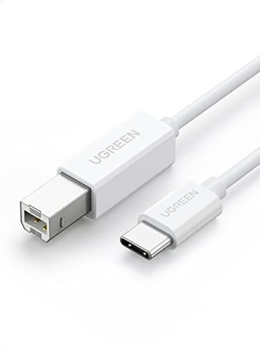 UGREEN Cavo Stampante USB C, Cavo Printer USB Tipo C a USB B per Scanner Copiatrice e Stampanti di HP, Canon, Lexmark, Epson, Dell, Xerox Compatibile con MacBook, MacBook Pro ecc(1M, Bianco)