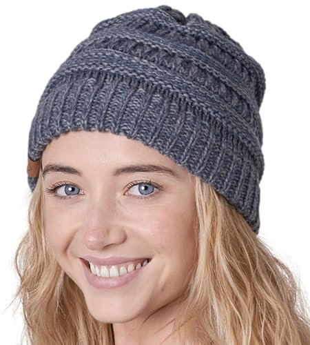 Tough Headwear Damen-Wintermütze – warme, grobe Zopfmustermütze – Wintermütze für Damen bei kaltem Wetter – Mütze für Damen, Graumeliert